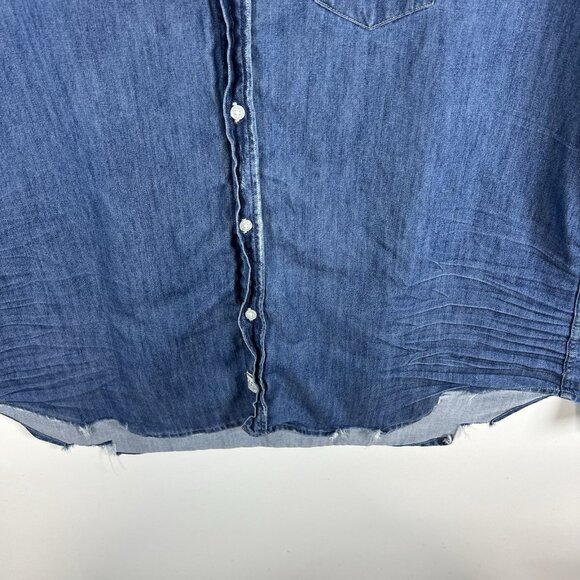 Frank & Eileen Collar Button-Up Shirt Vintage Stonewashed Indigo Size L Casual - Picture 5 of 12